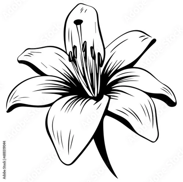 Fototapeta Lily Flower Illustration, Generative AI.