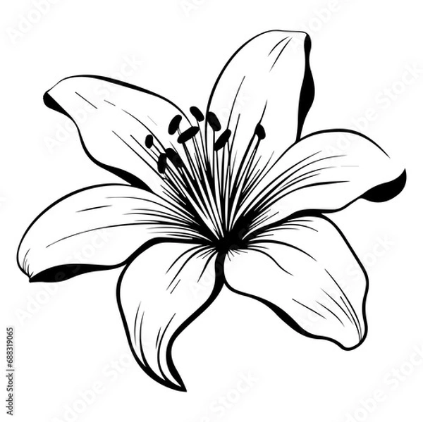 Fototapeta Lily Flower Illustration, Generative AI.