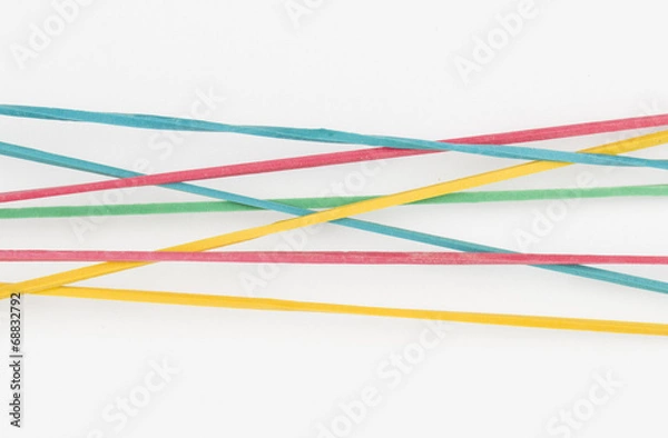 Fototapeta Colorful rubber bands - Stock Image macro.
