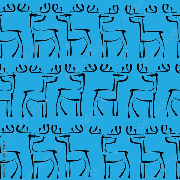 Obraz Reindeer Christmas seamless pattern