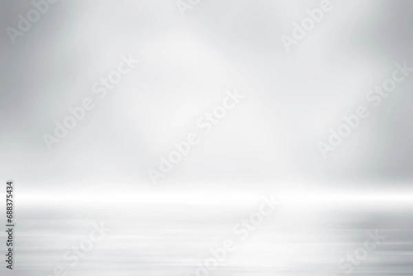 Fototapeta soft gray studio room background, grey floor backdrop with spotlight.