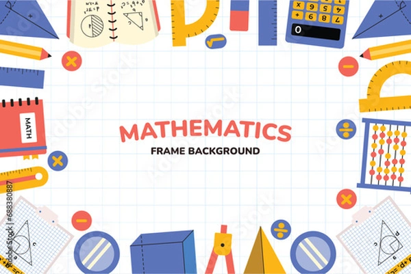 Obraz Mathematics School Frame Background Illustration