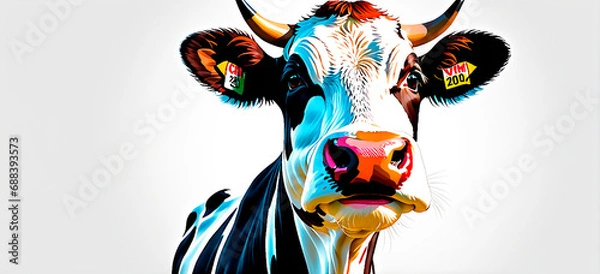 Obraz cow on white background