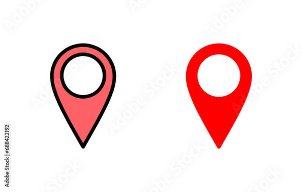 Fototapeta Pin icon set  illustration. Location sign and symbol. destination icon. map pin