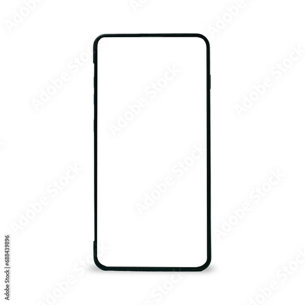 Fototapeta Smart phone mock up, empty blank gadget device screen template, cut out isolated