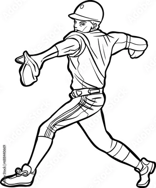 Fototapeta baseball player playing throwing ball action 