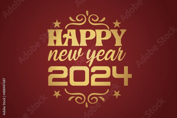 Fototapeta Chinese Lunar New Year festival 2024 celebration, Happy New Year background decorative elements.