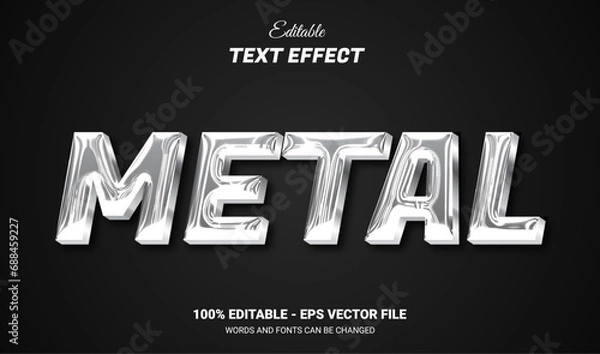 Fototapeta metal 3d editable text effect