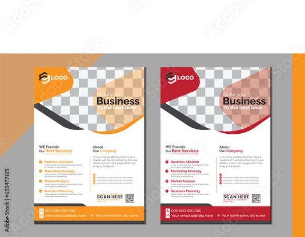 Fototapeta Medical  Flyer Design Template , Two Color, Vector Template,