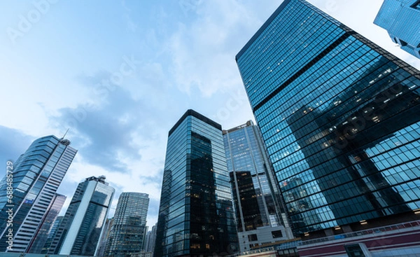 Fototapeta modern office building in hong kong china