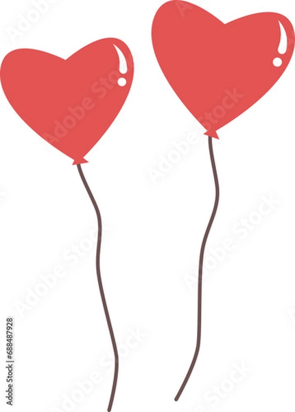 Fototapeta Heart Shape Balloon Illustration