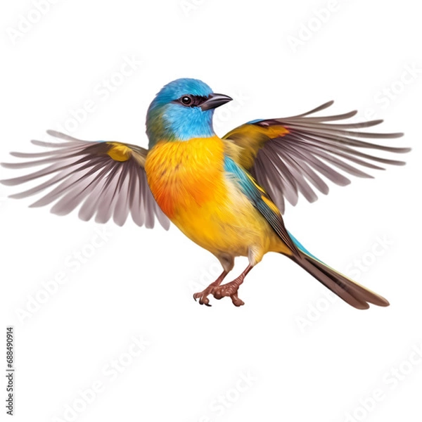 Obraz Yellow bird isolated on transparent background