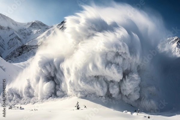 Fototapeta Avalanche in the mountain