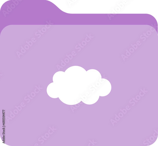 Obraz purple color flat design organizer folder icon with cloud, transparent png