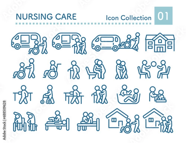 Obraz 介護関連のアイコンイラスト