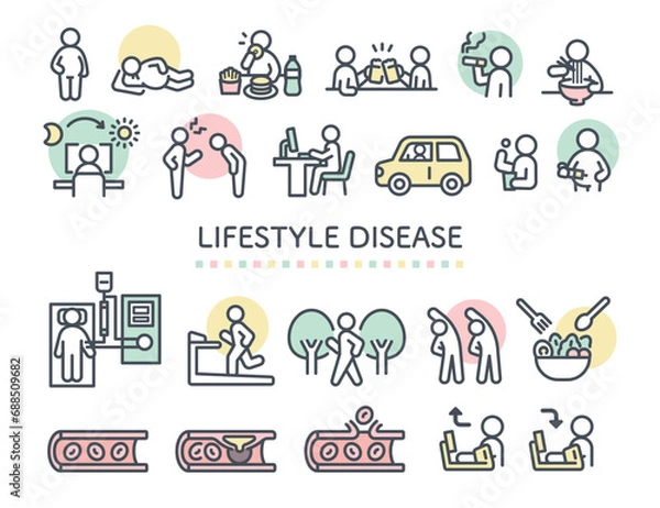 Obraz 生活習慣病関連のアイコンイラスト
