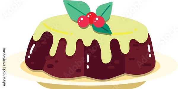 Fototapeta chocolate cake with cherry