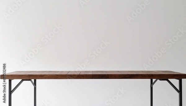 Fototapeta An empty wooden table on a white background