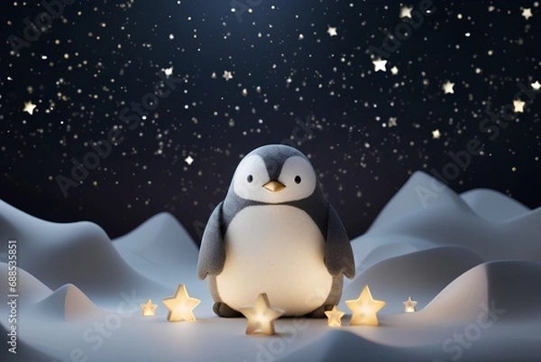 Fototapeta オーロラとペンギン-2