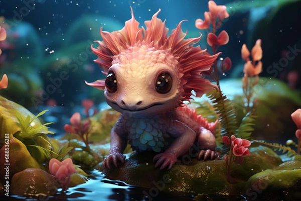 Obraz Axolotl Dragon