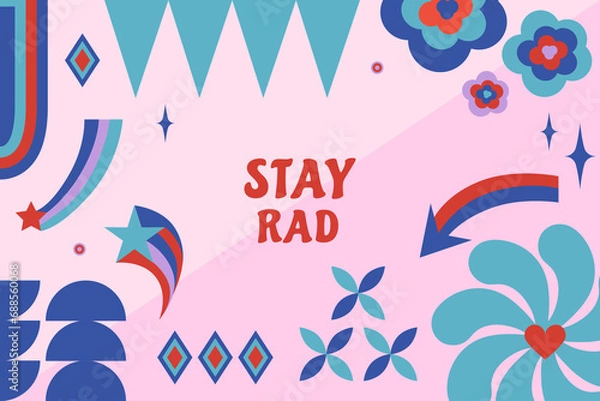 Fototapeta Abstract retro shapes background