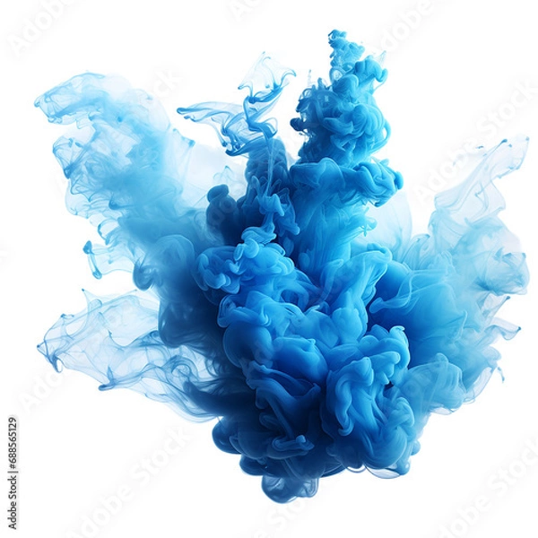 Fototapeta Transparent blue smoke cloud