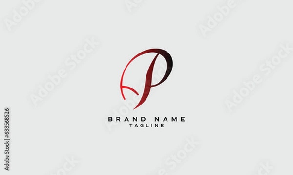 Fototapeta AP, PA, Abstract initial monogram letter alphabet logo design