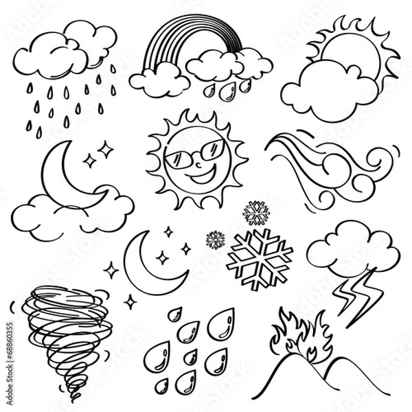 Fototapeta Weather Icons Collection