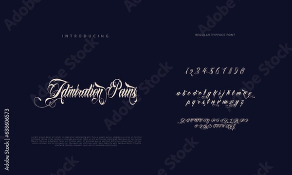 Fototapeta Signature font calligraphy logotype script brush font type font lettering handwritten