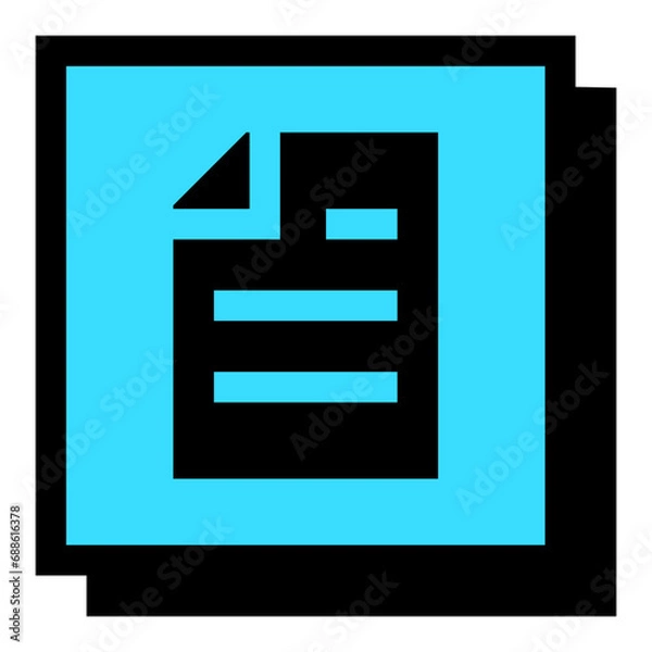 Fototapeta Document Essential Interface Icon on Neo Brutalism Style