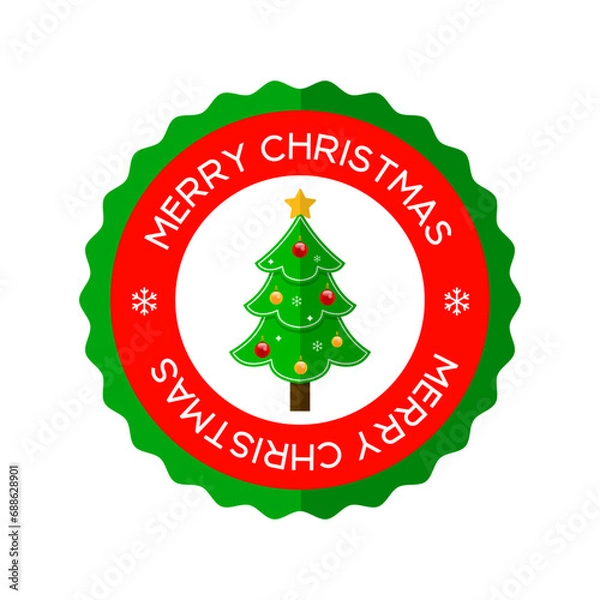 Obraz Vector Merry Christmas badge