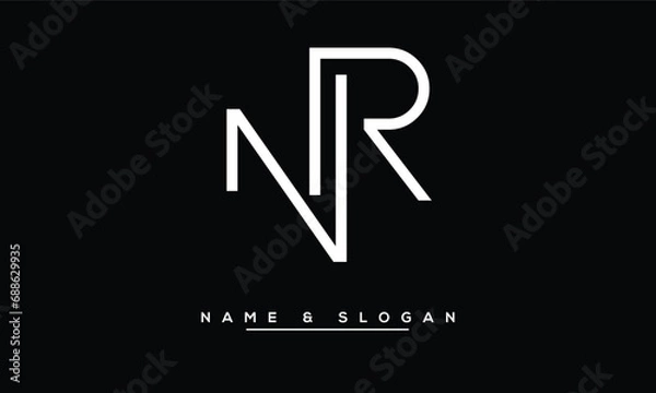 Obraz NR,  RN,  N,  R  Abstract  Letters  Logo  Monogram