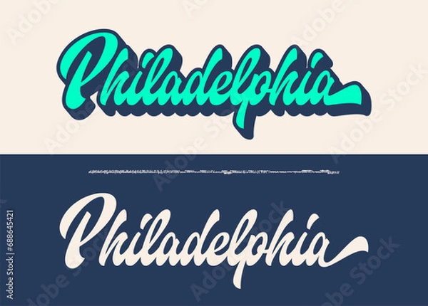 Fototapeta Philadelphia. Original Retro Script Font. Vector	