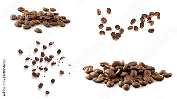 Fototapeta Coffee beans. Transparent background. Resource in png.