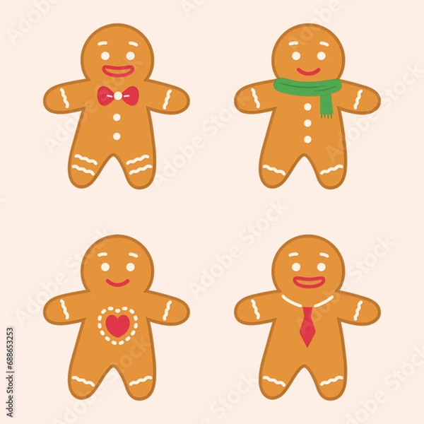 Fototapeta cute gingerbreadman set
