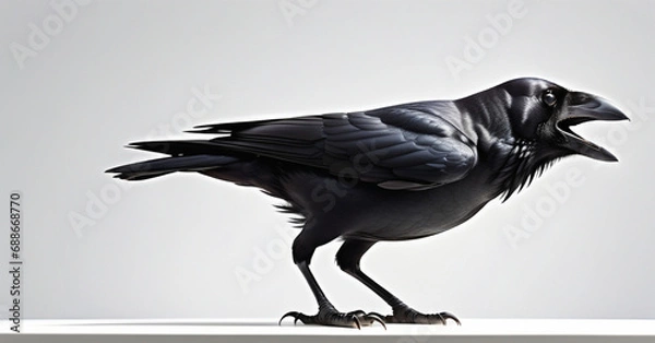 Obraz crow on white background