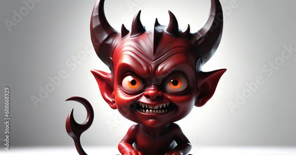 Obraz little devil on white background