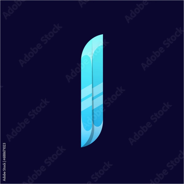 Fototapeta Vector logo illustration calligraphy hijaiyah gradient colorful