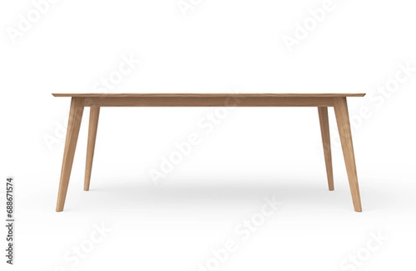 Obraz Wooden desk on white background.
Front view modern wooden table