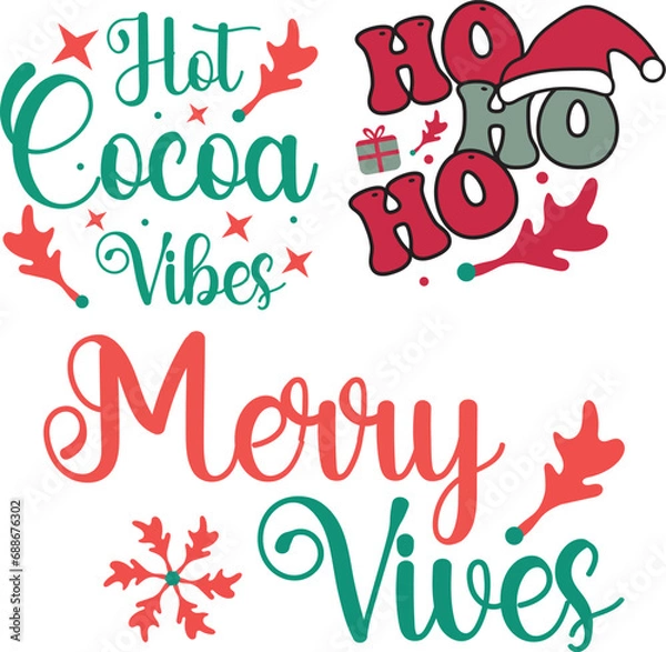 Obraz Christmas T-Shirt Design Bundle Pack