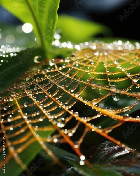 Fototapeta Morning Artistry in a Spiderweb