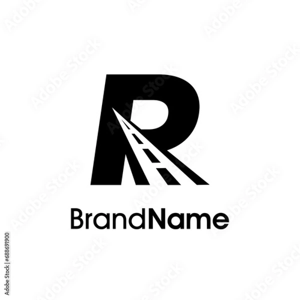 Obraz Minimalist Initial R Way Logo