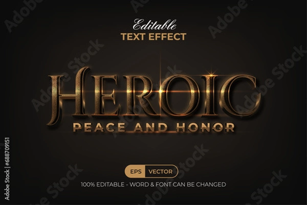 Fototapeta Gold Text Effect Cinematic Style. Editable Text Effect.