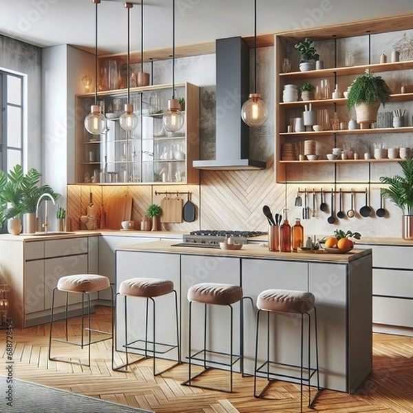 Fototapeta interior modren kitchen design