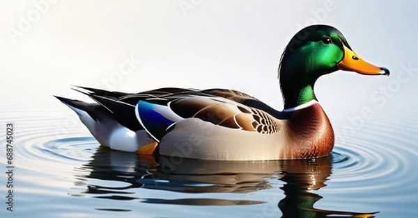 Obraz beautiful duck swimming