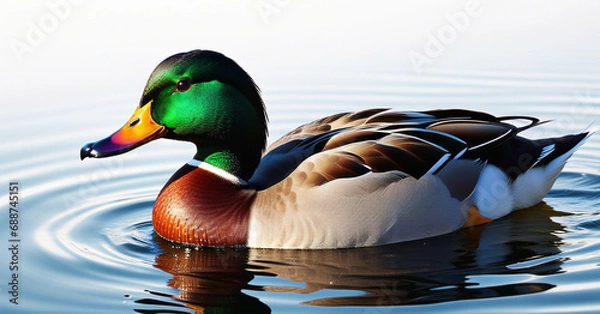 Obraz beautiful duck swimming
