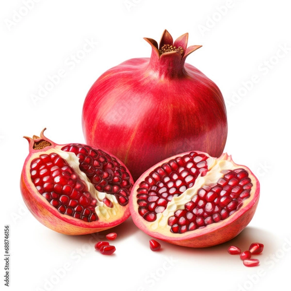 Fototapeta Fresh and juicy red pomegranate slices