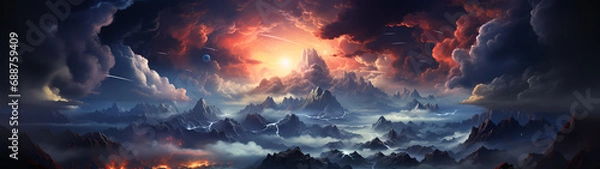 Obraz "Image of outer space, illustration, planets, and stars."
