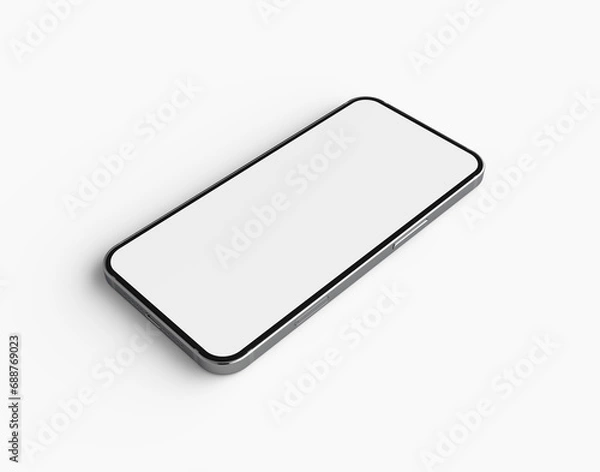 Obraz High quality smartphone mockup 3D Rendering
Smartphone template with blank screen on white background