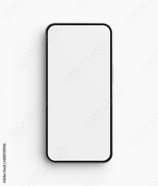 Obraz High quality smartphone mockup 3D Rendering
Smartphone template with blank screen on white background